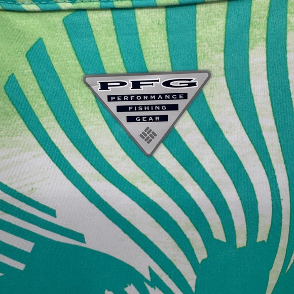 Columbia Women's M Green Tropical Leaf Print PFG Sleeveless Dress Beach Summer - Picture 8 of 11